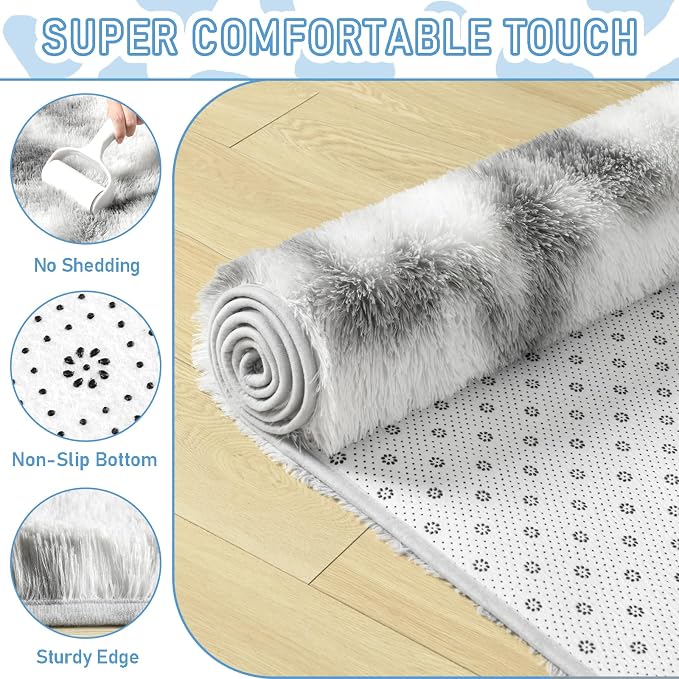 LOCHAS Ultra Soft Indoor Modern Area Rugs 8 x10, Fluffy Living Room Carpets - Image 5