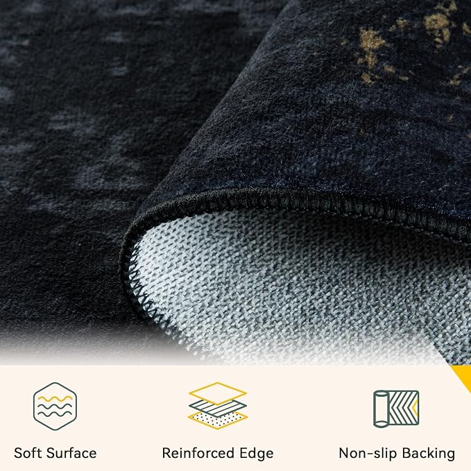 Washable Area Rugs 4'x6' Non-Slip Modern Abstract Soft - Image 4