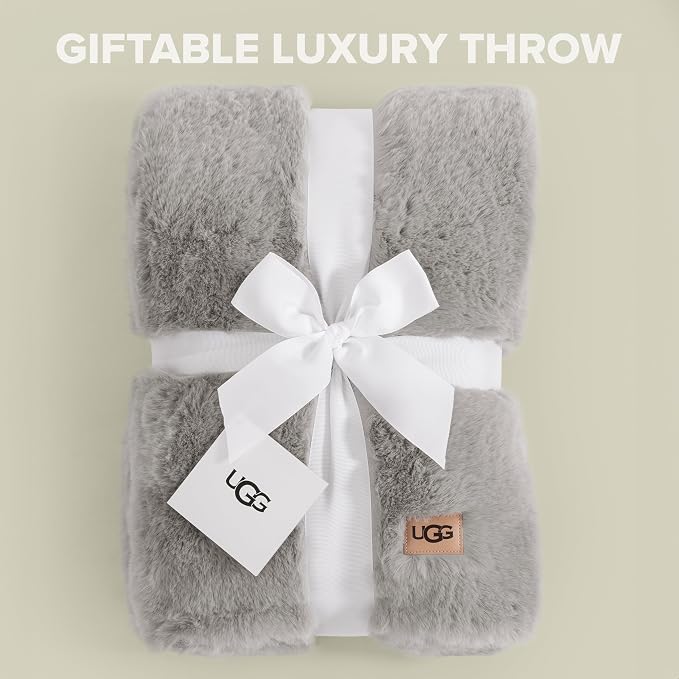 UGG Euphoria Faux Fur Throw Blanket, Oversized Warm Throw - Image 3