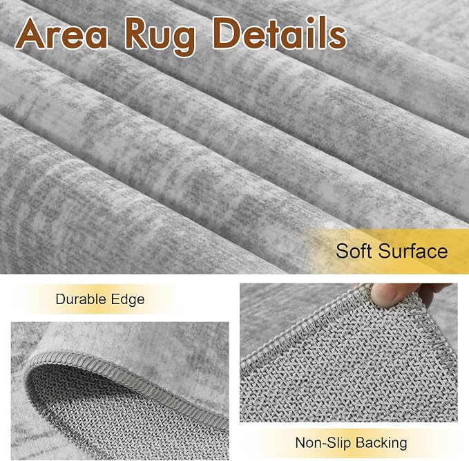 5x7 Ft Area Rugs for Living Room, Soft Non-Slip Washable Rugs Modern Abstract - Image 6