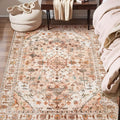 SERISSA Area Rug 3x5 Boho Peach Cream Rugs by SERISSAHomeDecorCollection