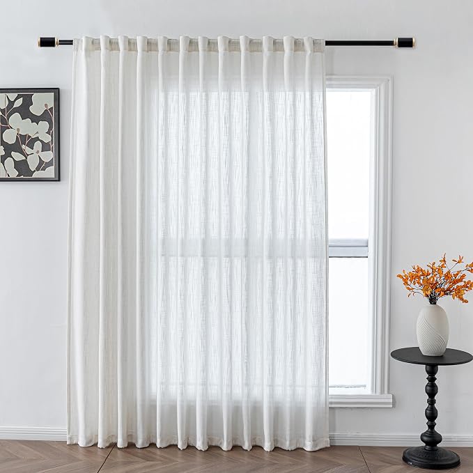 MYSKY HOME 90 Inch Natural Curtains by MYSKYHOME
