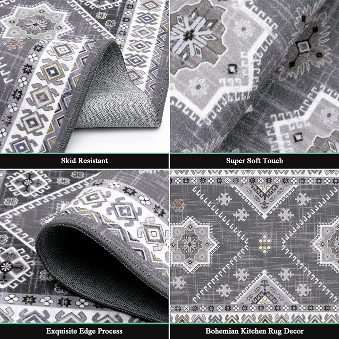 HEBE Boho Kitchen Rug Sets 3 Piece - Image 4