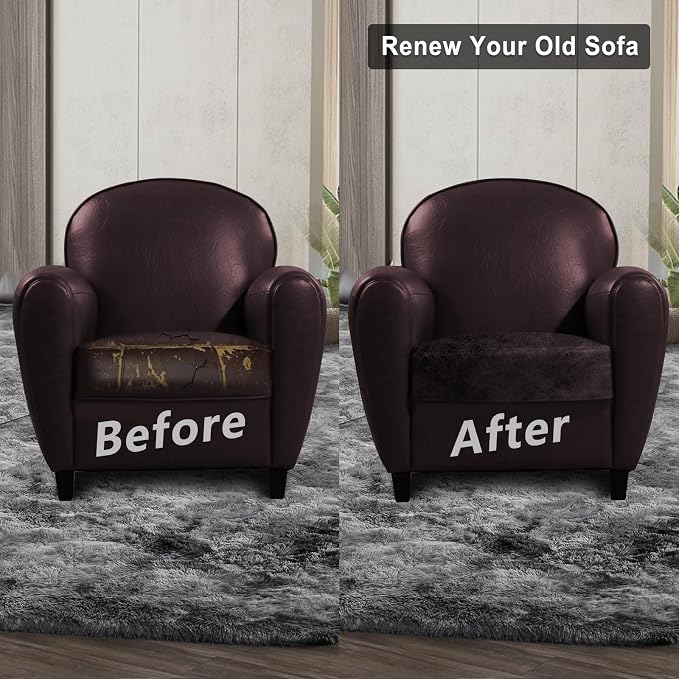 Leather Look Couch Cushion Covers Sofa Seat Slipcovers Sets Couches Furniture - Image 7