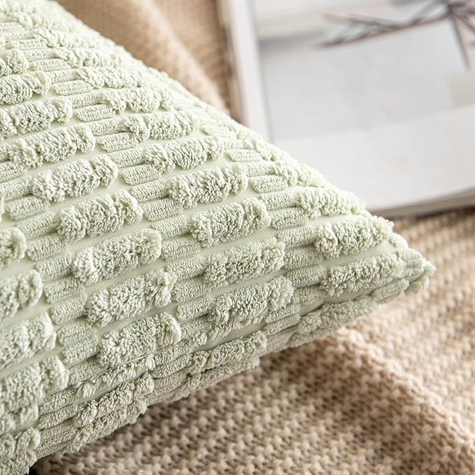 MIULEE Pack of 2 Spring Corduroy Decorative Throw Pillow Covers 16x16 Inch Soft - Image 3