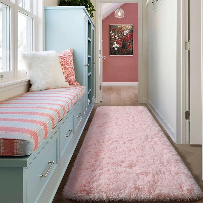 ONASAR Pink Runner Rugs for Bedroom Living Room, 2x6 Bedside Hallway Fluffy - Image 7