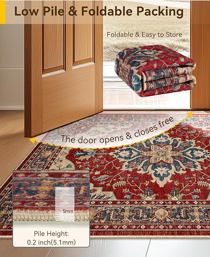 RELEANY Washable Area Rug, Runner 2'x6', Water Repellent, Pet Friendly - Image 5