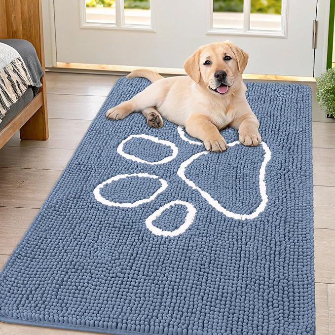 Smiry Dog Door Mat for Muddy Paws, Absorbent Dirt Trapper Non Slip Quick Dry by Smiry