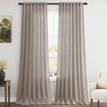 Brownish Grey Linen Curtains 120 Inch Extra Long by Nanspring