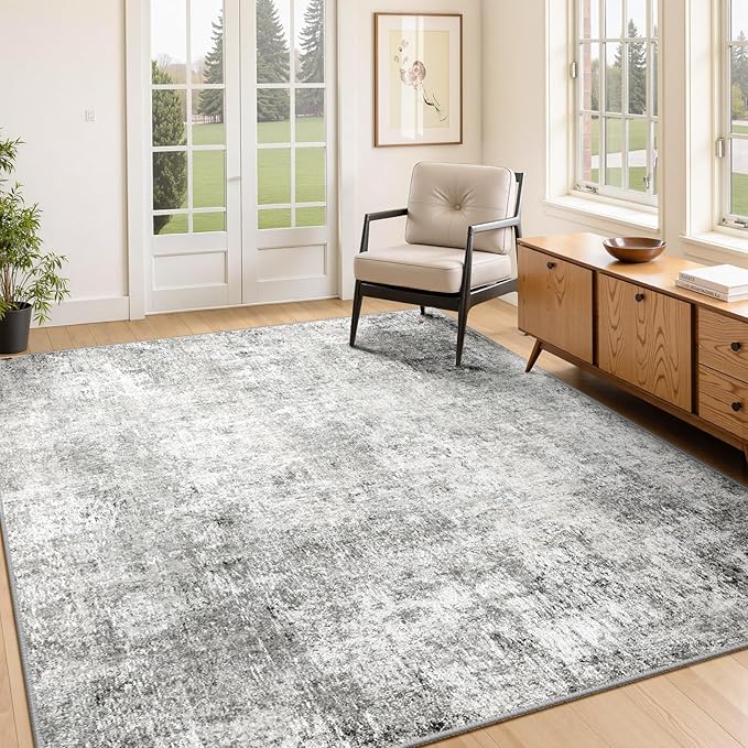 Washable Area Rugs 4'x6' Non-Slip Modern Abstract Soft by RELEANY
