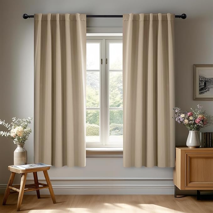 Deconovo Blackout Curtains, Thermal Insulated, W42 x L54 2 Panels, Back Tab by Deconovo