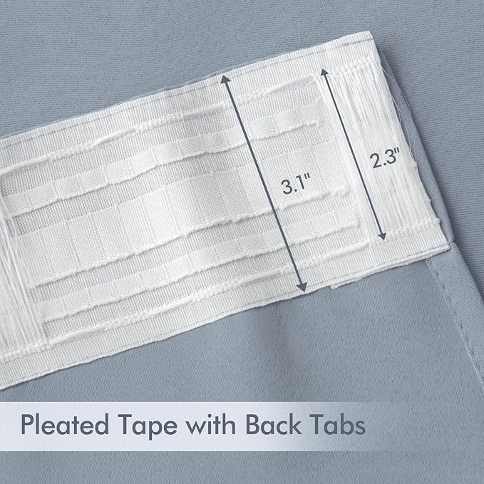MIULEE Light Blue Back Tab Blackout Curtains 84 Inch Length 2 Panels Set - Image 4