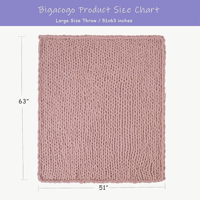 Bigacogo Chunky Knit Throw Blanket - Image 2