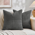 Fancy Homi 2 Packs Dark Gray Samll Decorative Throw Pillow Covers 14x14 Inch by Fancy+Homi