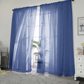 Chyhomenyc Royal Blue Sheer Curtains, 84 Inch Long 2 Panel Set, Rod Pocket by Chyhomenyc