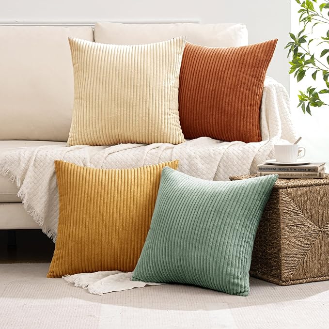MIULEE Boho Farmhouse Throw Pillow Covers 18x18 Inch Set of 4 Summer Modern - Image 5