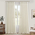 Pleated Extra Long 132 Inch Cream Curtains by PleatedDrapes