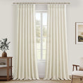 Pinch Pleated Cream Beige Semi Sheer Curtains 84 Inches Long by PleatedDrapes