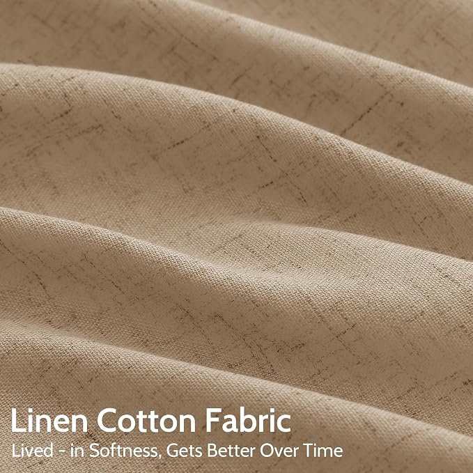 Sand Beige Linen Curtains for Living Room 100 Inches Long Simple Modern Light - Image 4