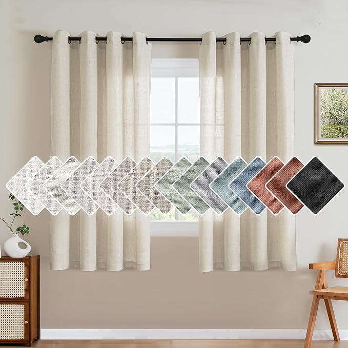 H.VERSAILTEX Living Room Linen Curtains Home Decorative Nickel Grommet Curtains by HVERSAILTEX