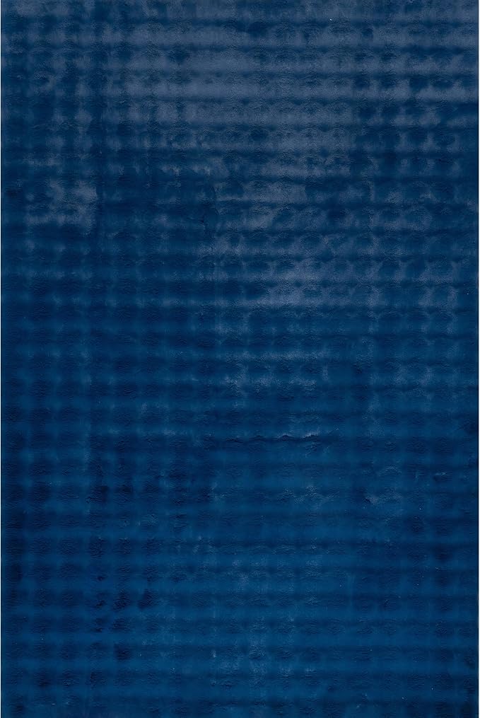Nuloom Jeni Navy, Solid Faux Rabbit, Fluffy and Cozy, High Traffic, Stain - Image 4