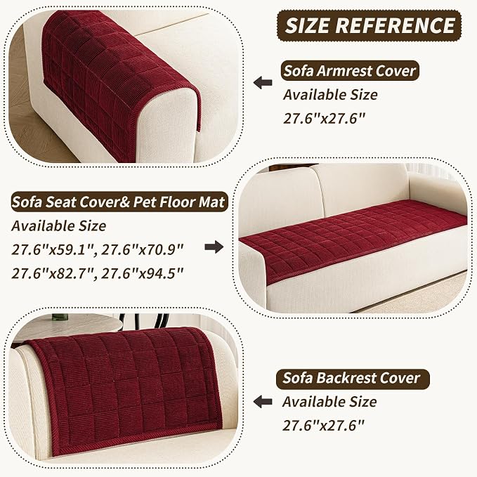 Couch Covers for Dogs Washable, 27.6"x59.1" Non Slip Couch Covers for Loveseat - Image 4