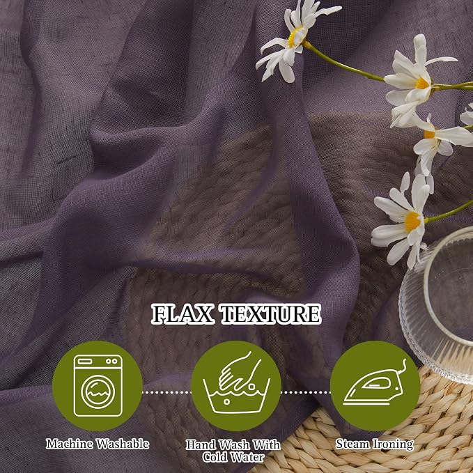 NICETOWN Flax Linen Sheer Curtains - Image 4