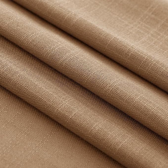 Brown Curtains for Living Room Back Tab Modern Farmhouse Semi Sheer Curtains 96 - Image 5