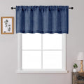 OWENIE Navy Blue Valances for Windows 1 Pcs 22 Inch Length, Light Filtering by OWENIE