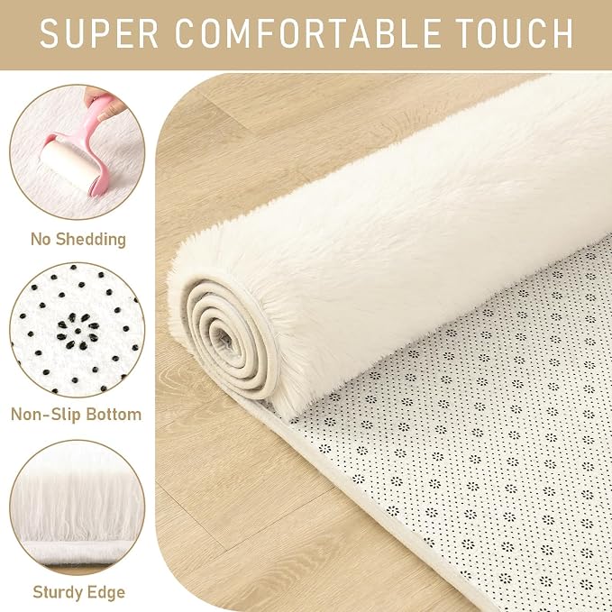 LOCHAS Ultra Soft Indoor Modern Area Rugs 2x8, Fluffy Living Room Carpets - Image 5