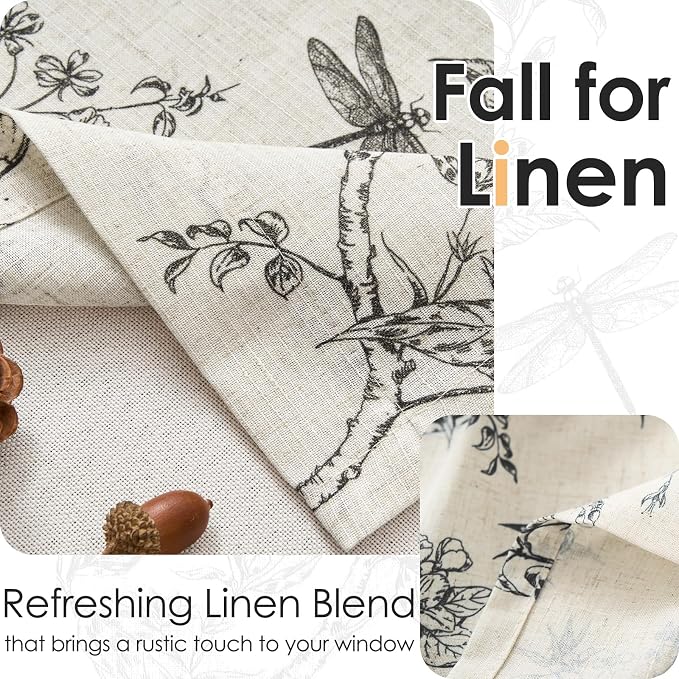 jinchan Floral Curtain Valance for Windows 16 Inch Linen Valance for Kitchen - Image 3