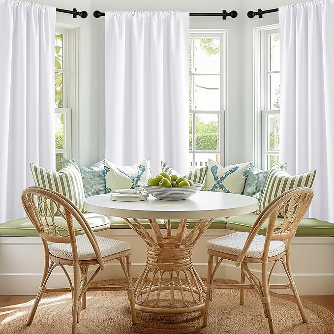 NICETOWN Bedroom 100% Blackout Curtains, 2 Panels, 42 by 48, Snow White - Image 4