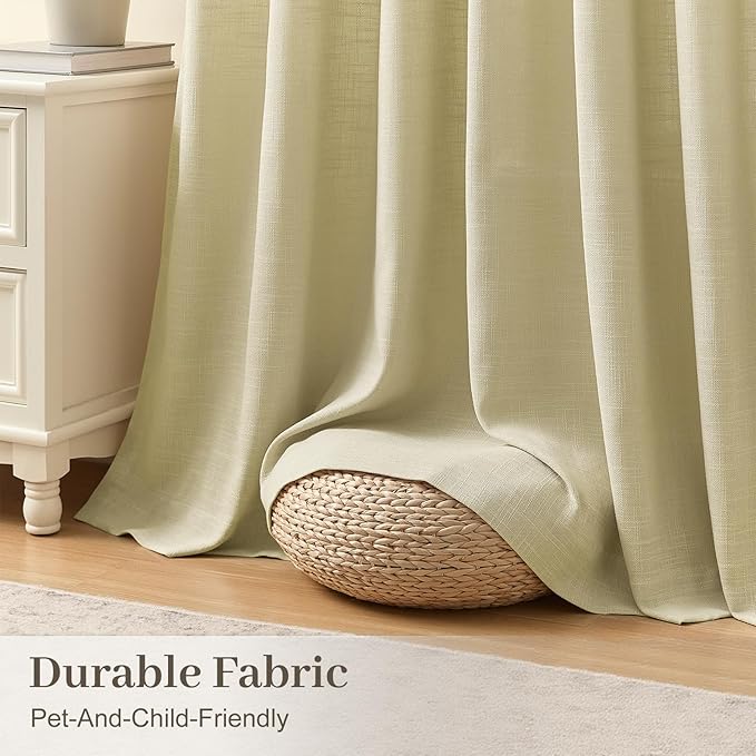 IVAPUPU Grey Beige Pinch Pleated Curtains 90 Inch Length - Image 4