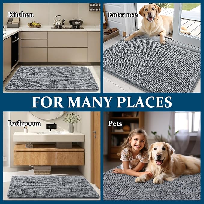 OLANLY Dog Door Mat for Muddy Paws 70x35, Absorbs Moisture and Dirt, Absorbent - Image 8