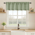 OVZME Green Valance for Windows, Light Filtering Faux Linen Textured Small by OVZME