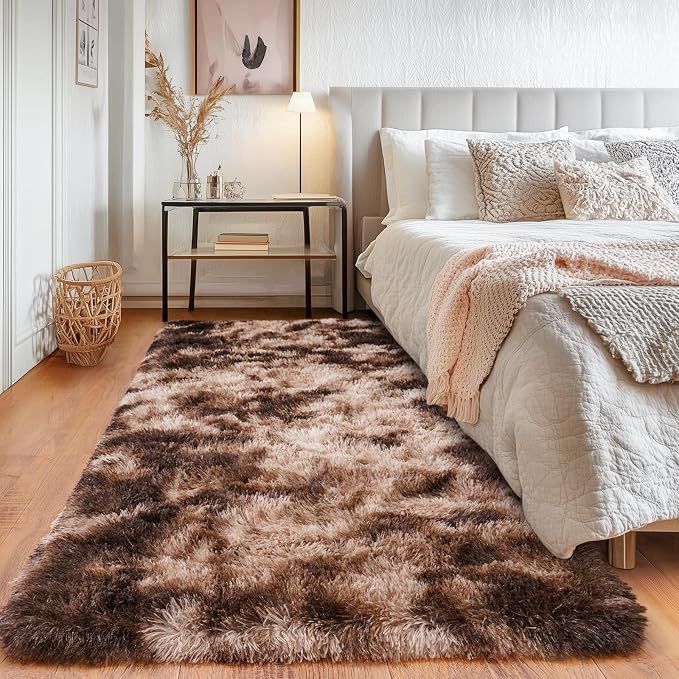 Runner Rugs for Bedroom, 2x6 Fluffy Throw Area Rug Non Slip for Bedside Dorm by Quntue