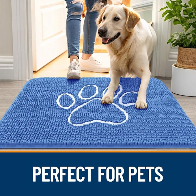OLANLY Dog Door Mat for Muddy Paws 30x20, Paw Print Design, Absorbs Moisture - Image 6