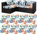 8Pcs Stretch Patio Cushion Covers, Outdoor Couch Covers Replacement, Outdoor by BIETYONE