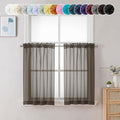 Chyhomenyc Sheer Curtains 36 inch Length 2 Panels, Light Filtering Voile Rod by Chyhomenyc