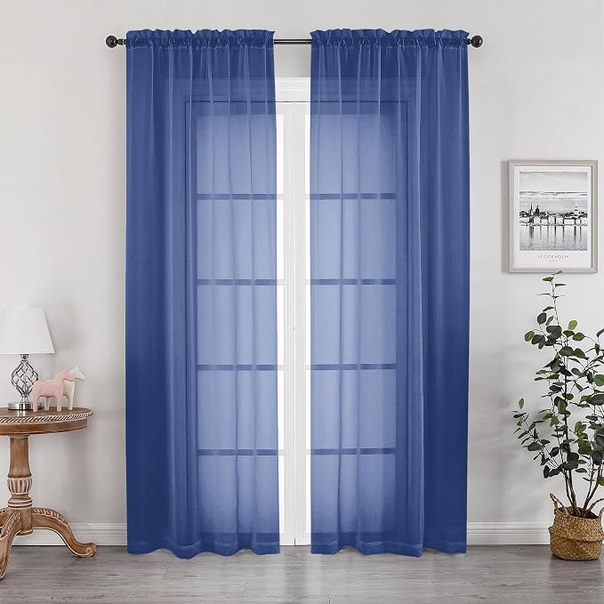 OWENIE Sheer Curtains 78 Inches Long 2 Panels Set by OWENIE