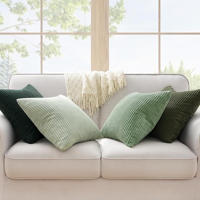 Topfinel Light Green Decorative Throw Pillow Covers Green Series, Winter Fluffy - Image 4