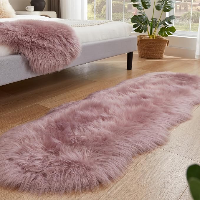 EasyJoy Ultra Soft Fluffy Shaggy Area Rug Faux Fur Rug Chair Cover Seat Pad - Image 5