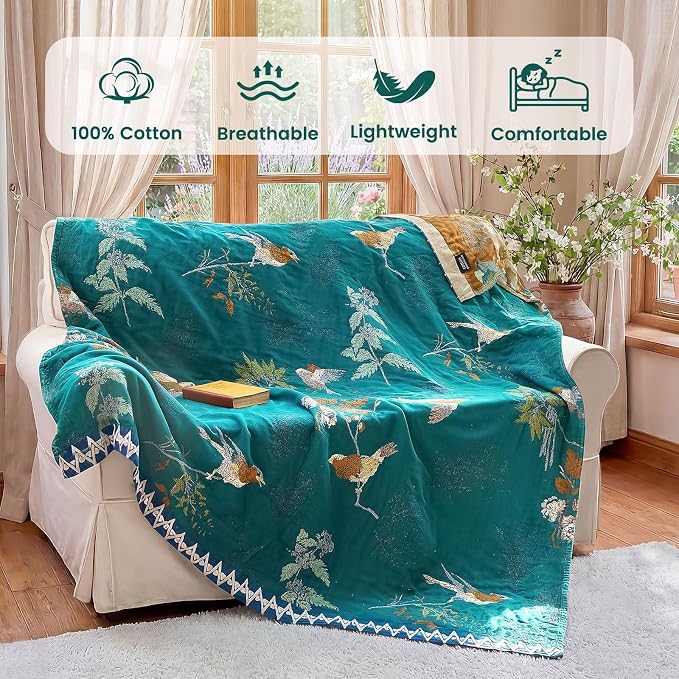 MSGKV The Boho Layer: 60"x80" Cotton Throw Blanket – Full Size - Image 2