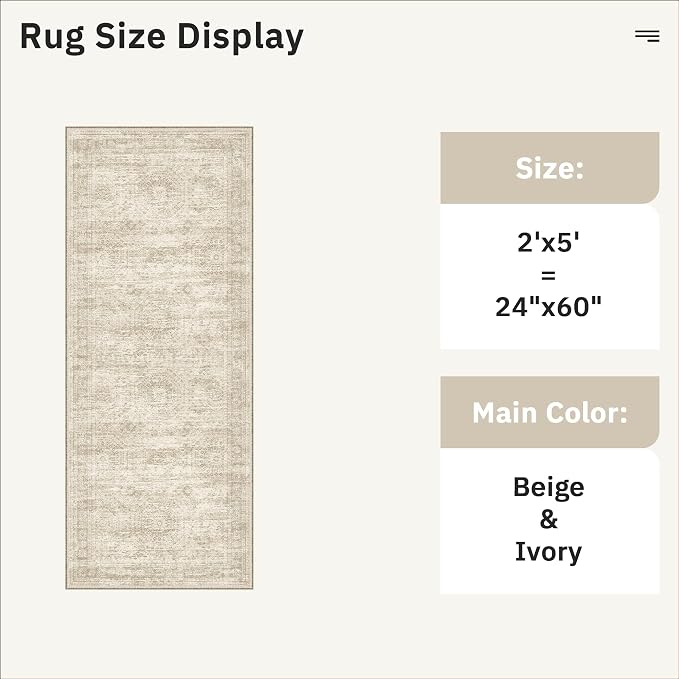 Runner Rug 2x5 Washable Non-Slip Kitchen Runner Rugs - Image 5