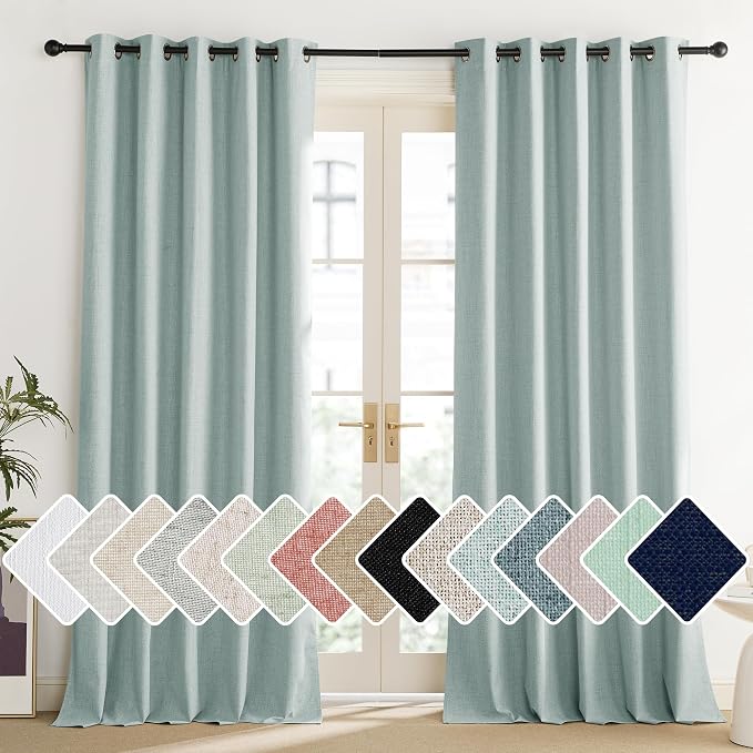 NICETOWN 100% Absolutely Blackout Linen Curtains by NICETOWN