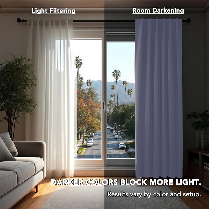 Deconovo Rod Pocket and Back Tab Blackout Curtains - Image 3