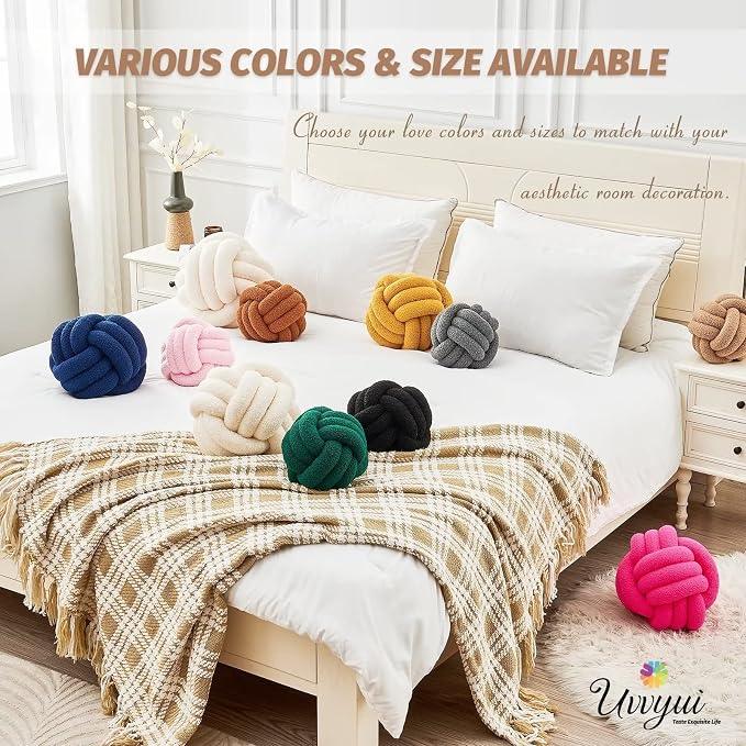 Uvvyui Knot Pillow Ball, Soft Home Decorative Pillows, Round Throw Pillow - Image 6