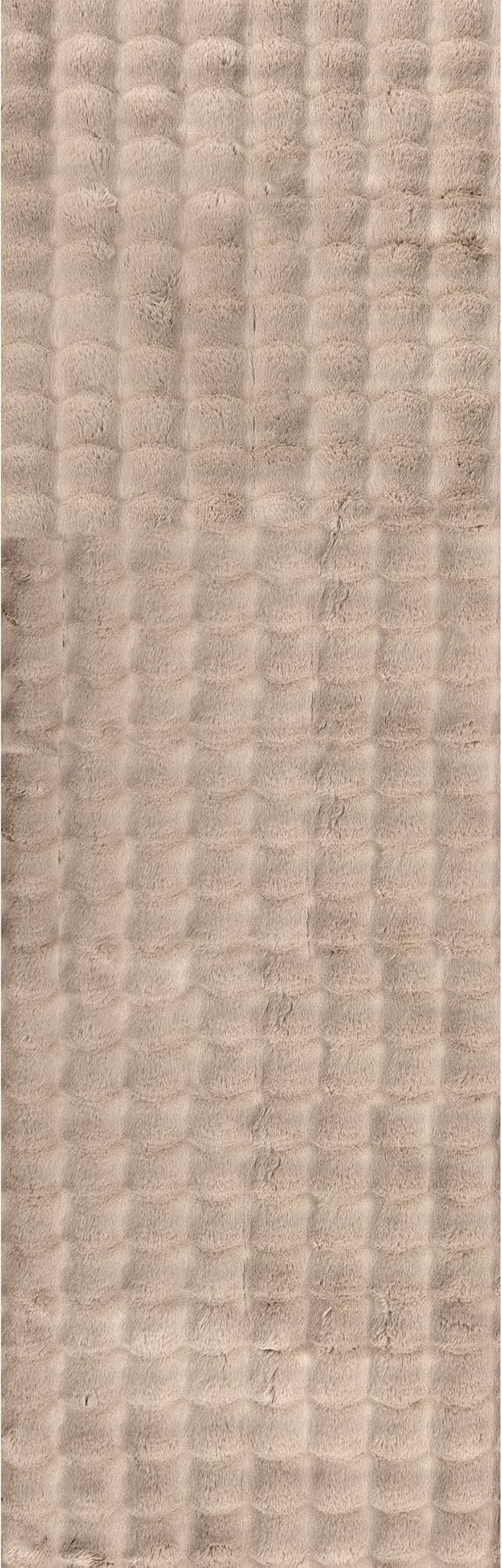 nuLOOM Jeni Taupe Checkered Washable Runner Rug - Image 7