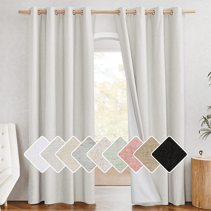 NICETOWN 100% Absolutely Blackout Linen Curtains by NICETOWN