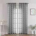 Chyhomenyc Charcoal Grey Sheer Curtains 84 Inch Length 2 Panels Set, Light by Chyhomenyc